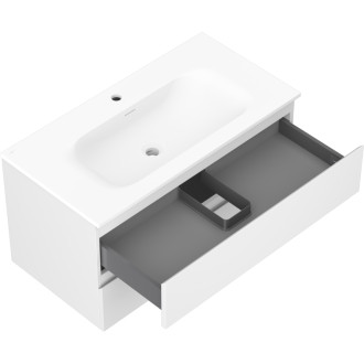Koupelnová skříňka Mexen Orio 90 cm s umyvadlem Vela, 2 zásuvky, matná bílá - 91A10-09047-2-BFF01-W23M01