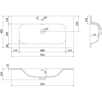 Koupelnová skříňka Mexen Orio 90 cm s umyvadlem Vela, 2 zásuvky, matná bílá - 91A10-09047-2-BFF01-W23M01