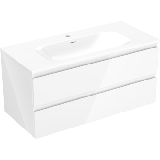 Mexen Orio szafka łazienkowa 100 cm z umywalką Vela, 2 szuflady, biała połysk - 91A10-10047-2-BFF00-W23M00