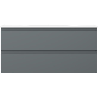 Koupelnová skříňka Mexen Orio 100 cm s umyvadlem Vela, 2 zásuvky, matný grafit/matná bílá - 91A10-10047-2-BFF66-W23M01