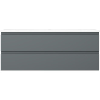 Koupelnová skříňka Mexen Orio 120 cm s umyvadlem Vela, 2 zásuvky, matný grafit/matná bílá - 91A10-12047-2-BFF66-W23M01