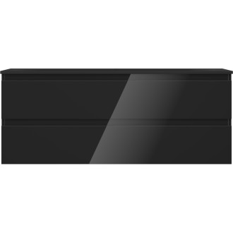 Mexen Orio szafka łazienkowa 120 cm z umywalką Vela, 2 szuflady, czarna połysk/czarna mat - 91A10-12047-2-BFF70-W23M71