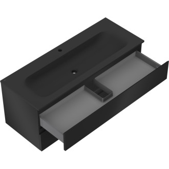 Mexen Orio szafka łazienkowa 120 cm z umywalką Vela, 2 szuflady, czarna mat - 91A10-12047-2-BFF71-W23M71