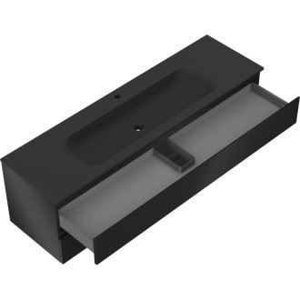 Mexen Orio szafka łazienkowa 160 cm z umywalką Vela, 2 szuflady, czarna mat - 91A10-16047-2-BFF71-W23M71