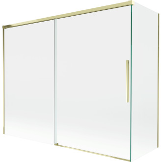 Mexen Rox 2dílná posuvná vanová zástěna 190 + 80 x 150 cm, průhledná, zlatá - 8C9-190-080-50-00