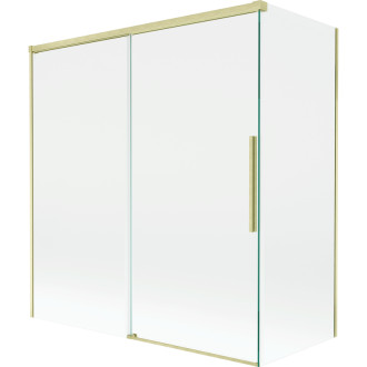 Mexen Rox 2-křídlá posuvná vanová zástěna 150 + 70 x 150 cm, průhledná, kartáčované zlato - 8C9-150-070-55-00