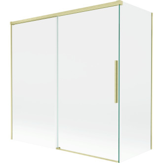 Mexen Rox 2dílná posuvná vanová zástěna 160 + 70 x 150 cm, průhledná, kartáčované zlato - 8C9-160-070-55-00