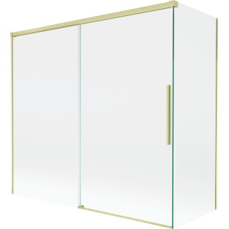 Mexen Rox 2dílná posuvná vanová zástěna 170 + 75 x 150 cm, průhledná, kartáčované zlato - 8C9-170-075-55-00