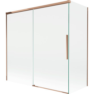 Mexen Rox 2dílná posuvná vanová zástěna 160 + 70 x 150 cm, průhledná, růžové zlato - 8C9-160-070-60-00