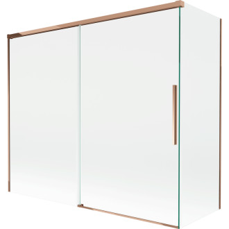 Mexen Rox 2dílná posuvná vanová zástěna 180 + 90 x 150 cm, průhledná, růžové zlato - 8C9-180-090-60-00