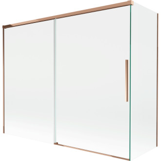 Mexen Rox 2dílná posuvná vanová zástěna 190 + 90 x 150 cm, průhledná, růžové zlato - 8C9-190-090-60-00