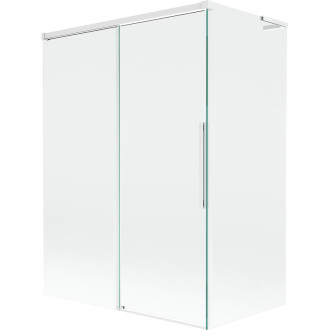 Mexen Rox L 2dílná posuvná vanová zástěna 120 + 70 x 150 cm, průhledná, bílá - 8C9L-120-070-20-00