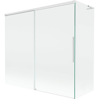 Mexen Rox L 2dílná posuvná vanová zástěna 170 + 75 x 150 cm, průhledná, bílá - 8C9L-170-075-20-00