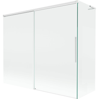 Mexen Rox L 2dílná posuvná vanová zástěna 180 + 80 x 150 cm, průhledná, bílá - 8C9L-180-080-20-00