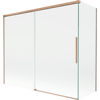 Mexen Rox 2-křídlá posuvná vanová zástěna 180 + 80 x 150 cm, průhledná, kartáčovaná měď - 8C9-180-080-65-00