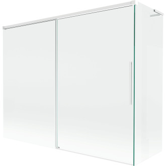 Mexen Rox L 2dílná posuvná vanová zástěna 190 + 90 x 150 cm, průhledná, bílá - 8C9L-190-090-20-00