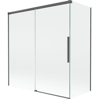 Mexen Rox 2dílná posuvná vanová zástěna 150 + 70 x 150 cm, průhledná, kartáčovaná pistole gray - 8C9-150-070-66-00