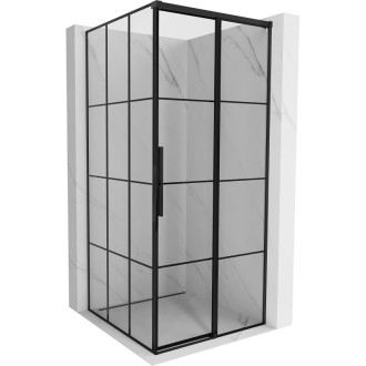 Mexen Rox posuvný sprchový kout pravý 90 x 90 cm, černý rošt, černá - 8C2-090-090-70-77-P