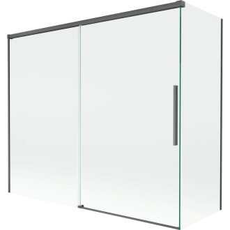 Mexen Rox 2-křídlá posuvná vanová zástěna 180 + 80 x 150 cm, průhledná, kartáčovaná pistole gray - 8C9-180-080-66-00