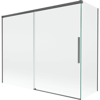 Mexen Rox 2-křídlá posuvná vanová zástěna 190 + 90 x 150 cm, průhledná, kartáčovaná pistole gray - 8C9-190-090-66-00