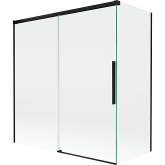 Mexen Rox 2-křídlá posuvná vanová zástěna 150 + 70 x 150 cm, průhledná, černá - 8C9-150-070-70-00