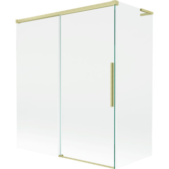 Mexen Rox L 2dílná posuvná vanová zástěna 140 + 70 x 150 cm, průhledná, kartáčované zlato - 8C9L-140-070-55-00
