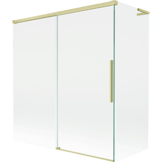 Mexen Rox L 2dílná posuvná vanová zástěna 150 + 70 x 150 cm, průhledná, kartáčované zlato - 8C9L-150-070-55-00