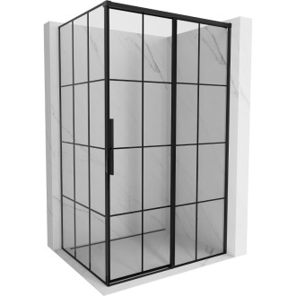 Mexen Rox posuvný sprchový kout pravý 125 x 90 cm, černý rošt, černá - 8C2-125-090-70-77-P