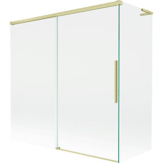 Mexen Rox L 2dílná posuvná vanová zástěna 160 + 80 x 150 cm, průhledná, kartáčované zlato - 8C9L-160-080-55-00