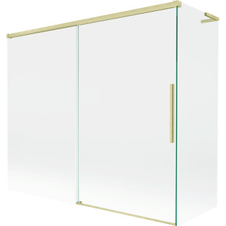 Mexen Rox L 2dílná posuvná vanová zástěna 180 + 90 x 150 cm, průhledná, kartáčované zlato - 8C9L-180-090-55-00