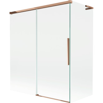 Mexen Rox L 2dílná posuvná vanová zástěna 140 + 70 x 150 cm, průhledná, růžové zlato - 8C9L-140-070-60-00