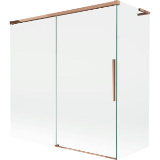 Mexen Rox L 2dílná posuvná vanová zástěna 160 + 80 x 150 cm, průhledná, růžové zlato - 8C9L-160-080-60-00