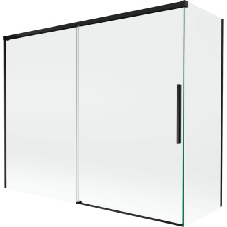 Mexen Rox 2dílná posuvná vanová zástěna 190 + 90 x 150 cm, průhledná, černá - 8C9-190-090-70-00