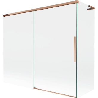 Mexen Rox L 2dílná výsuvná vanová zástěna 180 + 90 x 150 cm, průhledná, růžové zlato - 8C9L-180-090-60-00