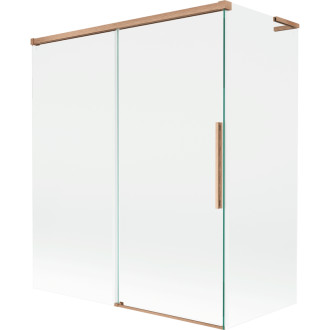 Mexen Rox L 2dílná posuvná vanová zástěna 140 + 70 x 150 cm, průhledná, kartáčovaná měď - 8C9L-140-070-65-00