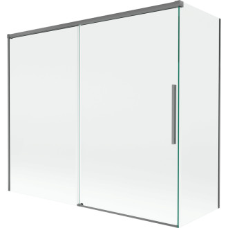 Mexen Rox 2dílná posuvná vanová zástěna 180 + 90 x 150 cm, průhledná, stříbrná - 8C9-180-090-95-00