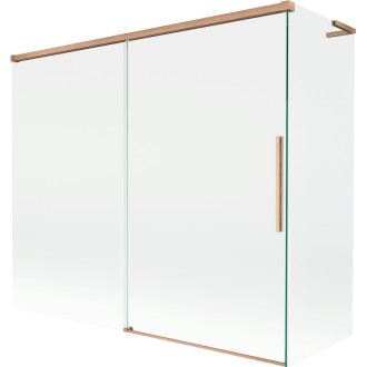 Mexen Rox L 2dílná posuvná vanová zástěna 180 + 90 x 150 cm, průhledná, kartáčovaná měď - 8C9L-180-090-65-00