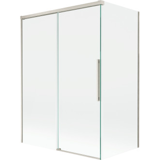 Mexen Rox 2-křídlá posuvná vanová zástěna 120 + 70 x 150 cm, průhledná, kartáčovaný nikl - 8C9-120-070-97-00