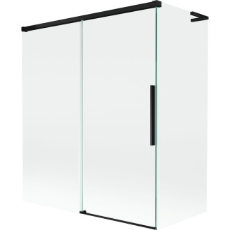 Mexen Rox L 2dílná posuvná vanová zástěna 140 + 70 x 150 cm, průhledná, černá - 8C9L-140-070-70-00