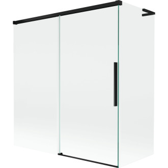 Mexen Rox L 2dílná posuvná vanová zástěna 150 + 70 x 150 cm, průhledná, černá - 8C9L-150-070-70-00