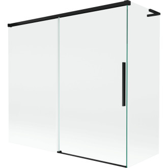 Mexen Rox L 2dílná posuvná vanová zástěna 170 + 75 x 150 cm, průhledná, černá - 8C9L-170-075-70-00