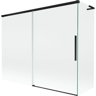 Mexen Rox L 2dílná posuvná vanová zástěna 190 + 80 x 150 cm, průhledná, černá - 8C9L-190-080-70-00