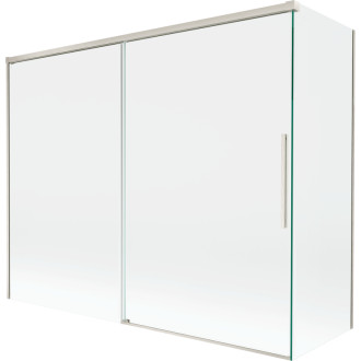 Mexen Rox 2-křídlá posuvná vanová zástěna 190 + 80 x 150 cm, průhledná, kartáčovaný nikl - 8C9-190-080-97-00