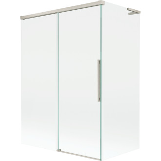 Mexen Rox L 2dílná posuvná vanová zástěna 120 + 70 x 150 cm, průhledná, kartáčovaný nikl - 8C9L-120-070-97-00