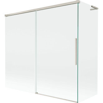 Mexen Rox L 2dílná posuvná vanová zástěna 170 + 70 x 150 cm, průhledná, kartáčovaný nikl - 8C9L-170-070-97-00