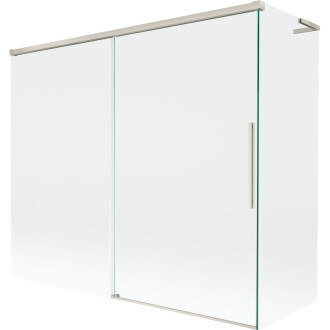 Mexen Rox L 2dílná posuvná vanová zástěna 180 + 80 x 150 cm, průhledná, kartáčovaný nikl - 8C9L-180-080-97-00