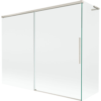 Mexen Rox L 2dílná posuvná vanová zástěna 190 + 90 x 150 cm, průhledná, kartáčovaný nikl - 8C9L-190-090-97-00