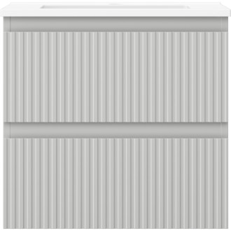 Koupelnová skříňka Mexen Rivel 50 cm s umyvadlem Otis, 2 zásuvky, drážkovaná, matně šedá/matně bílá - 91A20-05047-2-BFF62-W18M01