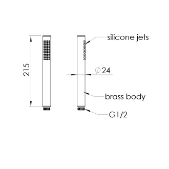 Ruční sprcha, 185mm, zlato mat