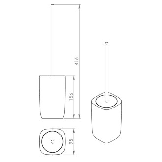 YLENIA WC štětka na postavení, černá